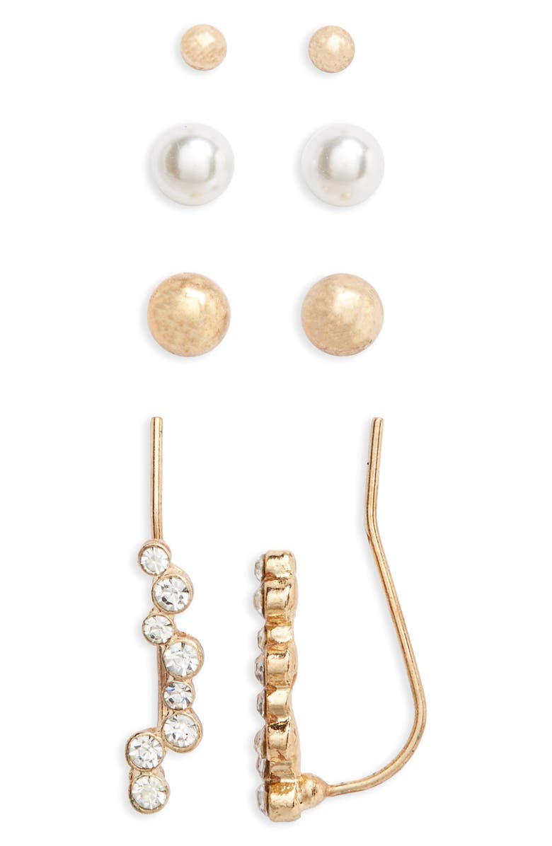 BP. 4-Pack Ear Crawlers & Stud Earrings, Main, color,