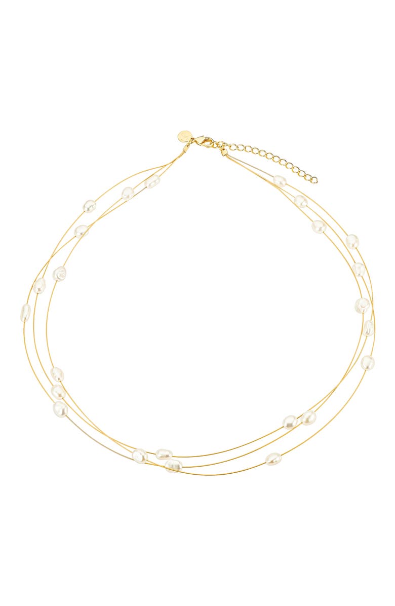 Untamed Petals Pacific Pearl Choker, Main, color, Gold