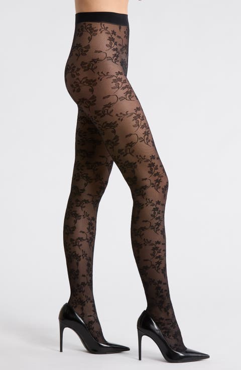 Floral Lace Sheer Tights