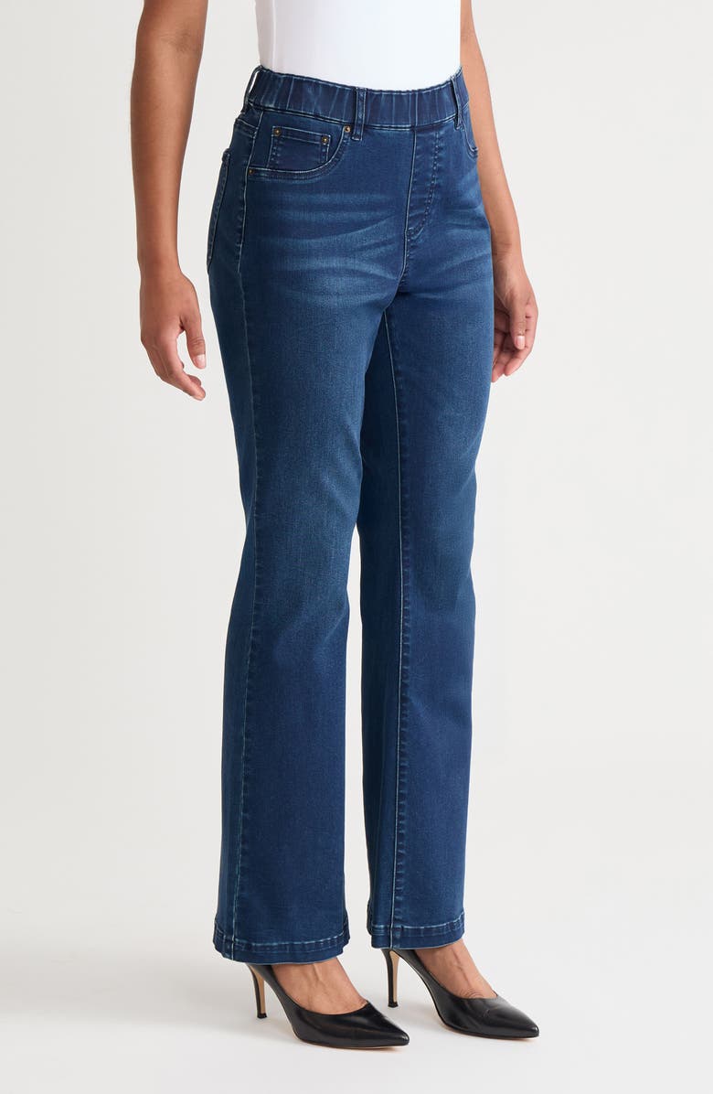 Ming Wang Pull-On Flare Jeans, Alternate, color, Denim