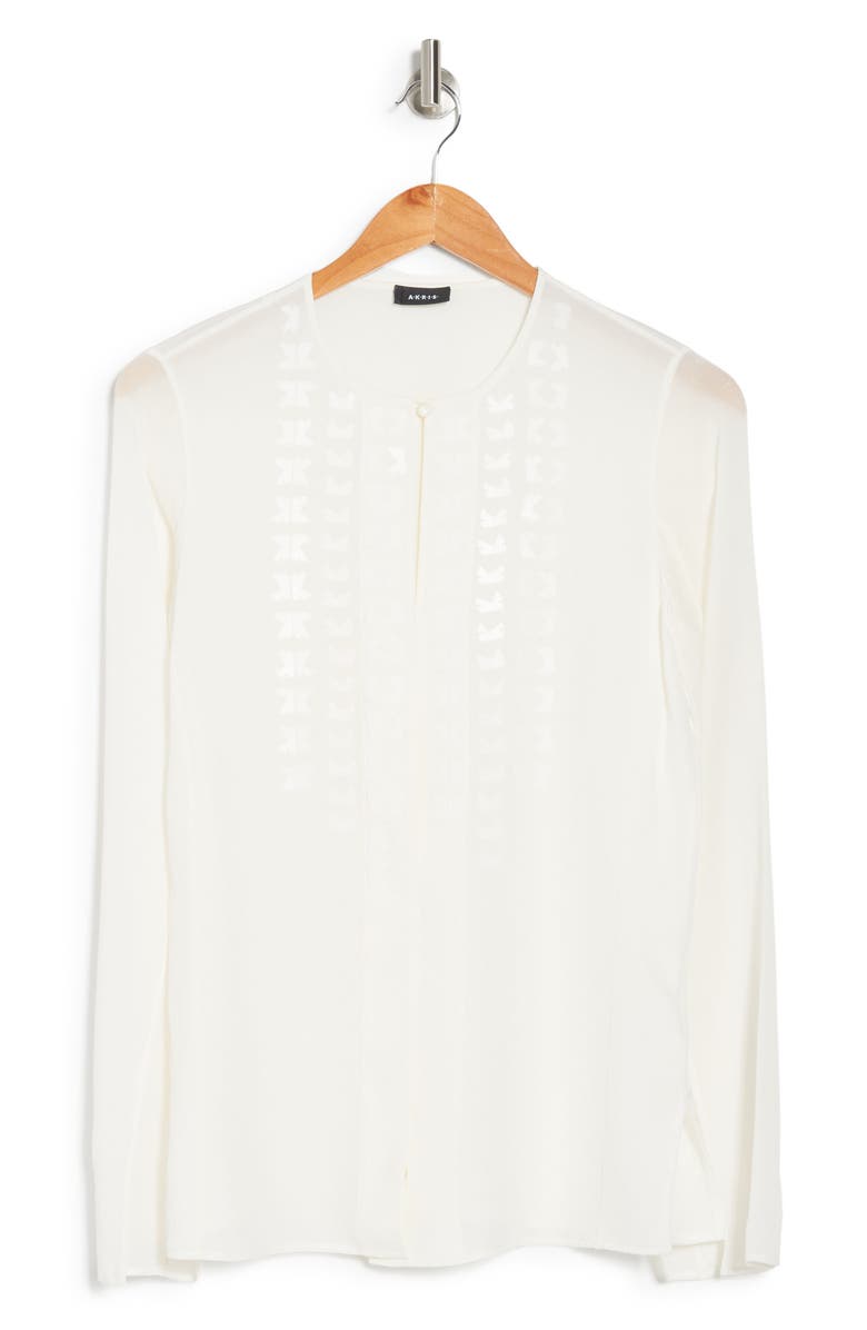 Akris Silk Long Sleeve Blouse, Alternate, color, 