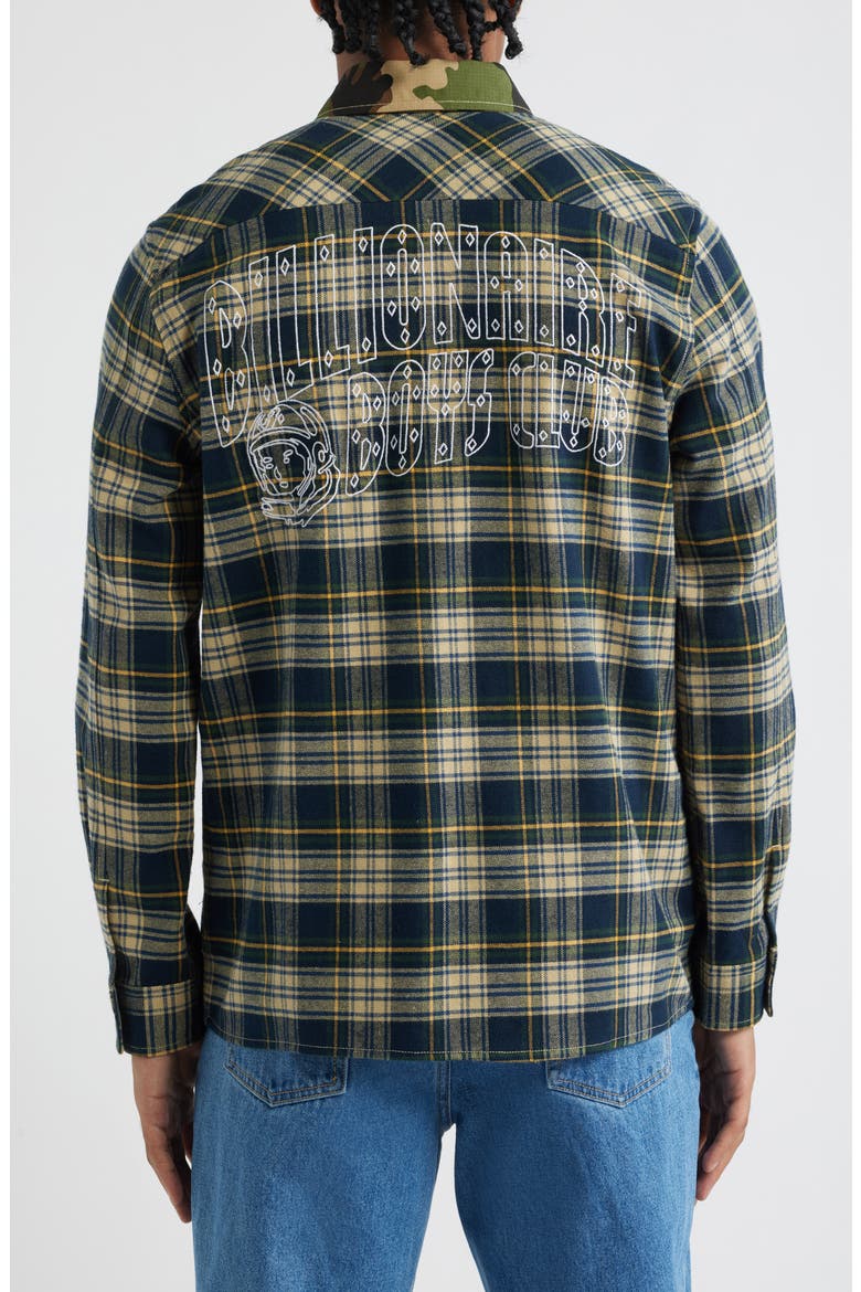 BB Wanderlust Plaid & Camo Cotton Button-Up Shirt, Alternate, color, CYPRESS