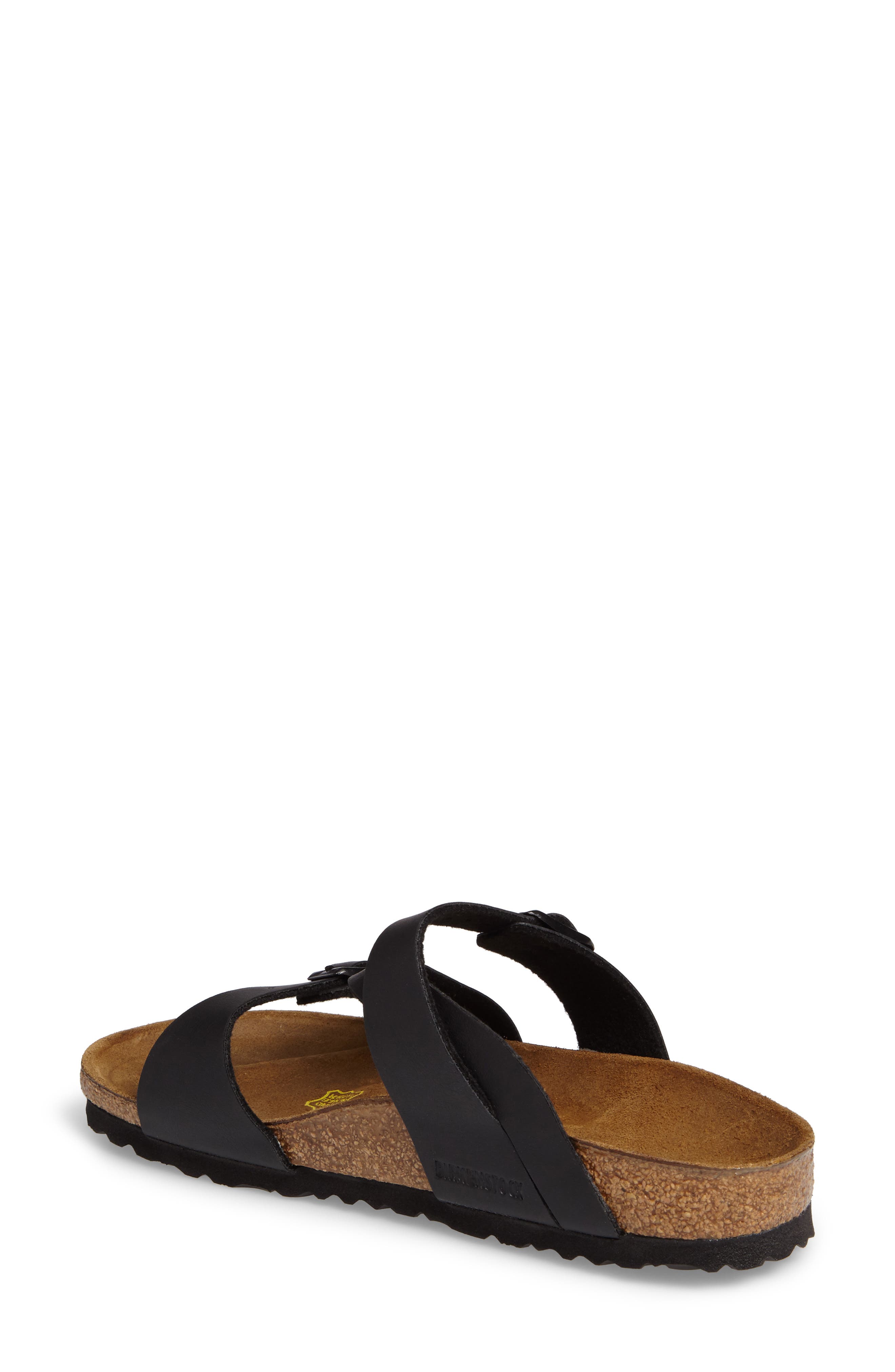 Salina Slide Sandal, Alternate, color, BLACK LEATHER