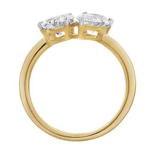 LUVMYJEWELRY LUVMYJEWELRY TWIN FLAMES 14K GOLD PEAR CUT LAB GROWN DIAMOND TOI ET MOI RING
