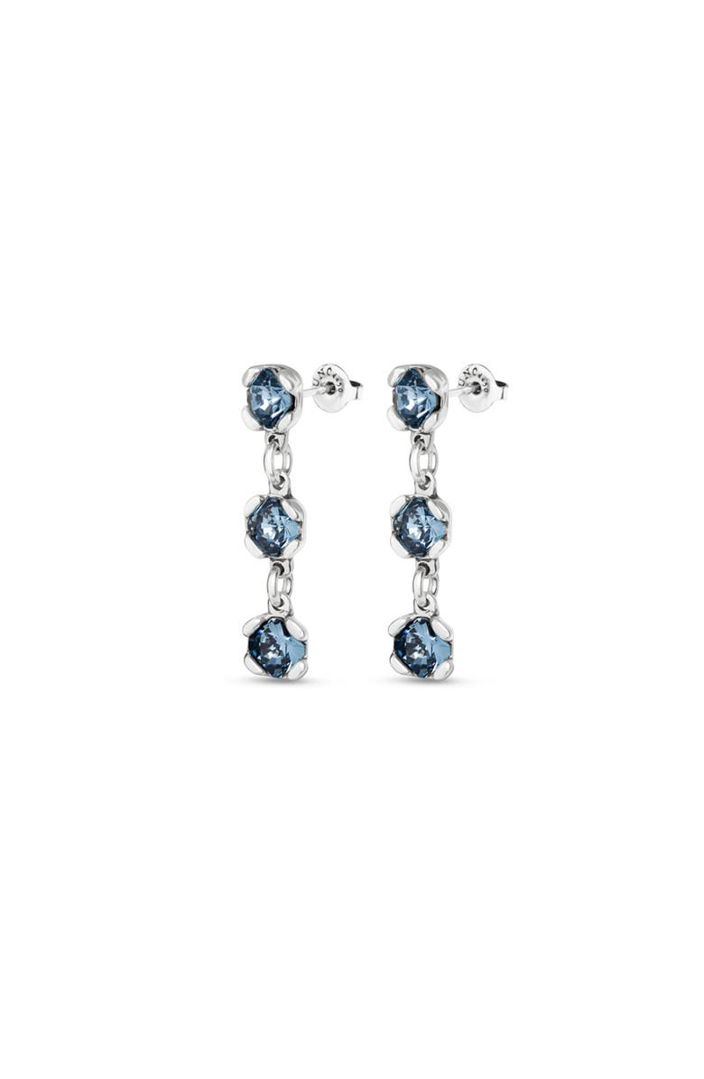UNODE50 Blue Crystal Drop Stud Earrings, Alternate, color, Silver