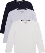 XRAY Kids' 3-Pack Long Sleeve Cotton T-Shirts