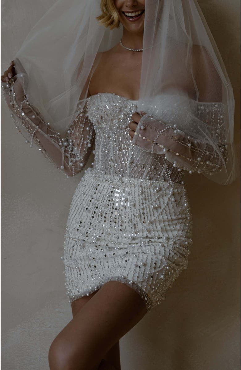 Untamed Petals Amalfi Mini Dress, Alternate, color, Ivory