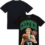 Mitchell & Ness Men's Mitchell & Ness Larry Bird Black Boston Celtics Hardwood Classics Player Arch T-Shirt