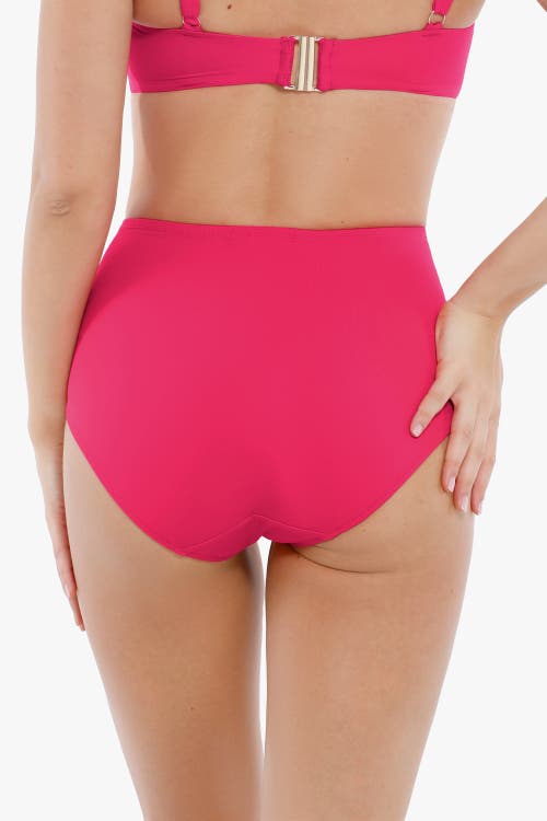 Popilush Shapewear Ruched Tummy Control Bikini Brief In Cerise