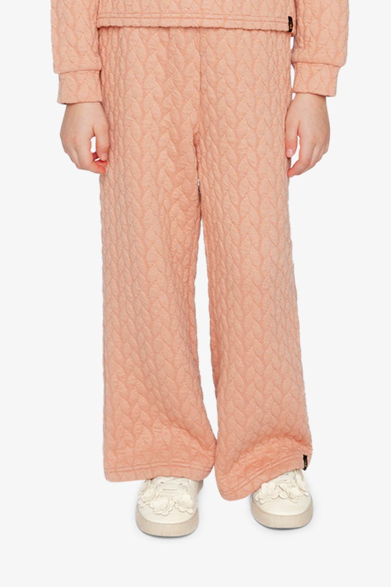 Wide Leg Jacquard Quilted Diamond Elastic Waist Pants, Alternate, color, Pink