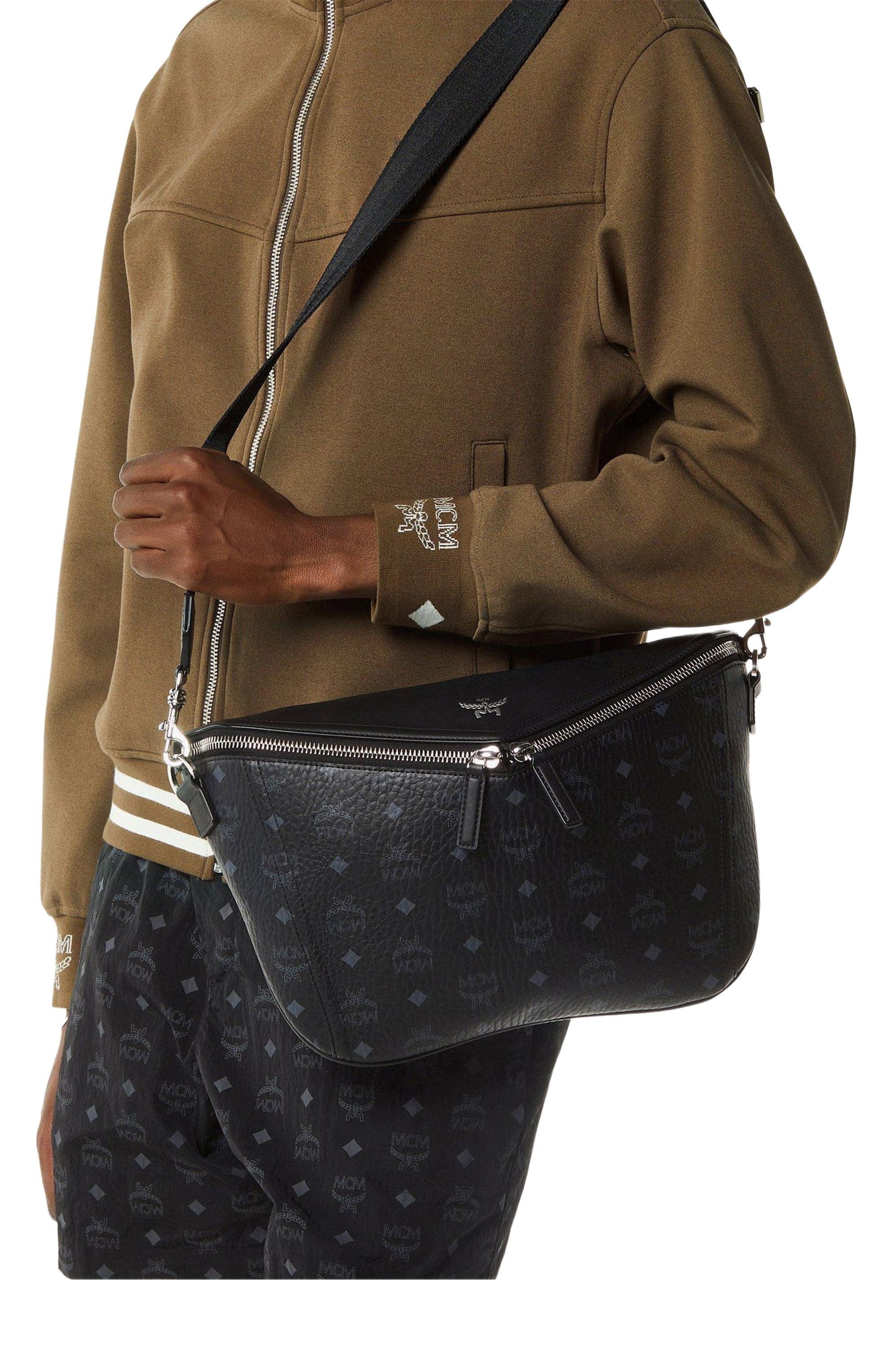 MCM Medium Diamant 3D Crossbody in Visetos Leather Mix, Alternate, color, Bk