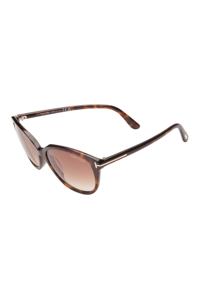 Karmen 57mm Gradient Round Sunglasses, Alternate, color, HAVANA/ GRADIENT BROWN LENSES