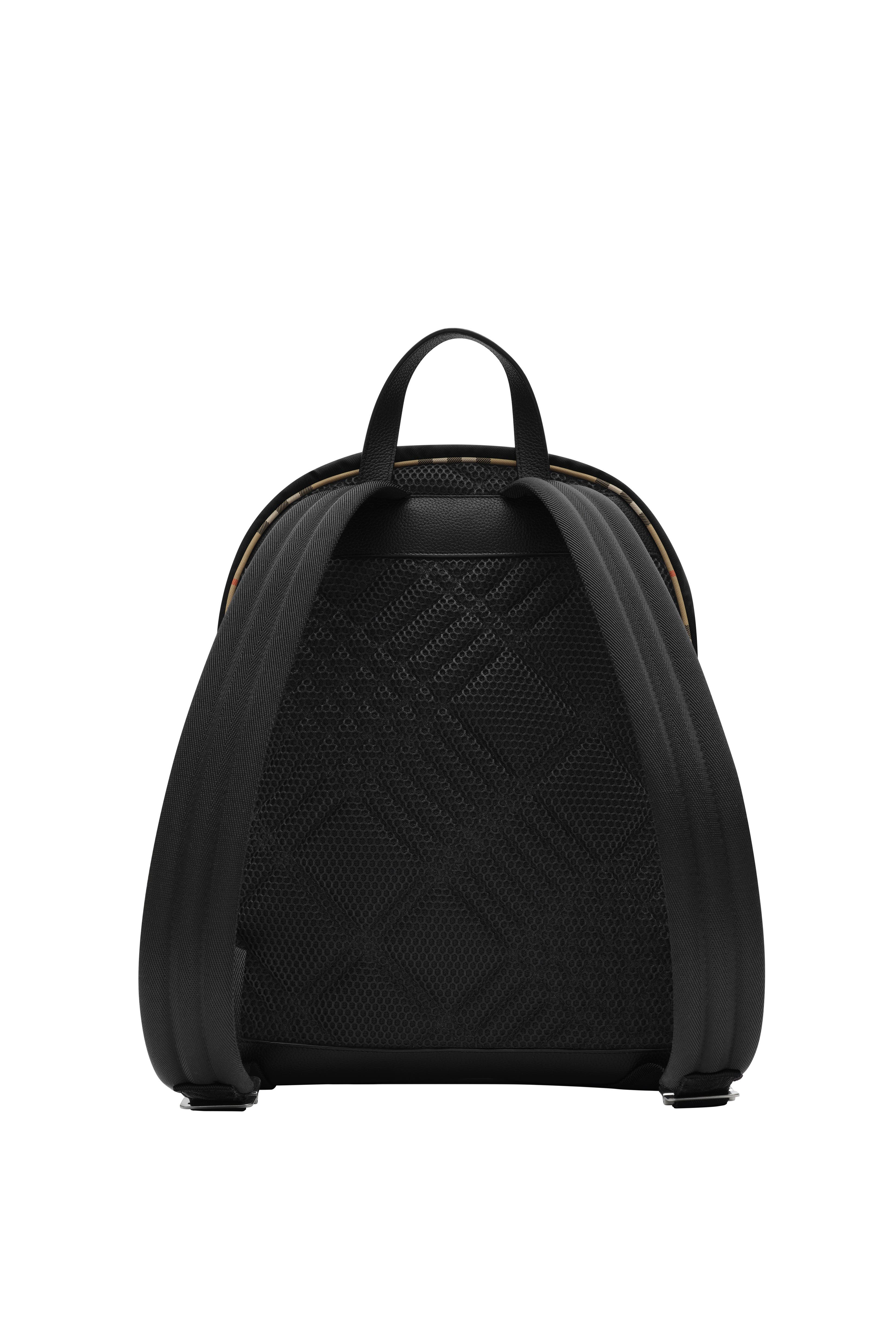 Burberry Check Trim Backpack, Alternate, color, 