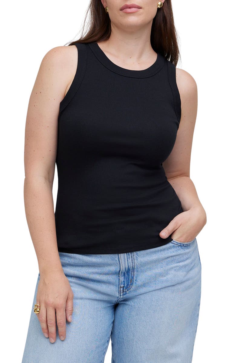 Madewell Supima<sup>®</sup> Cotton Rib Cutaway Tank, Main, color,