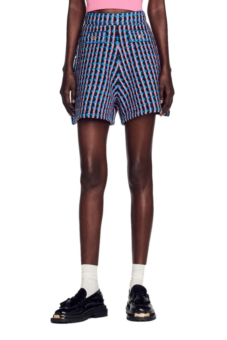 SANDRO Gilo High Waist Tweed Shorts (Women) | Nordstromrack