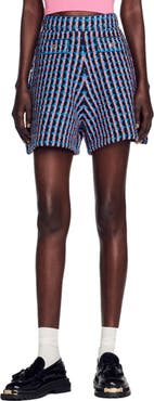 SANDRO Gilo High Waist Tweed Shorts