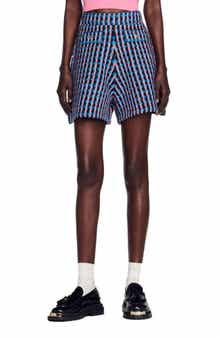 SANDRO Gilo High Waist Tweed Shorts