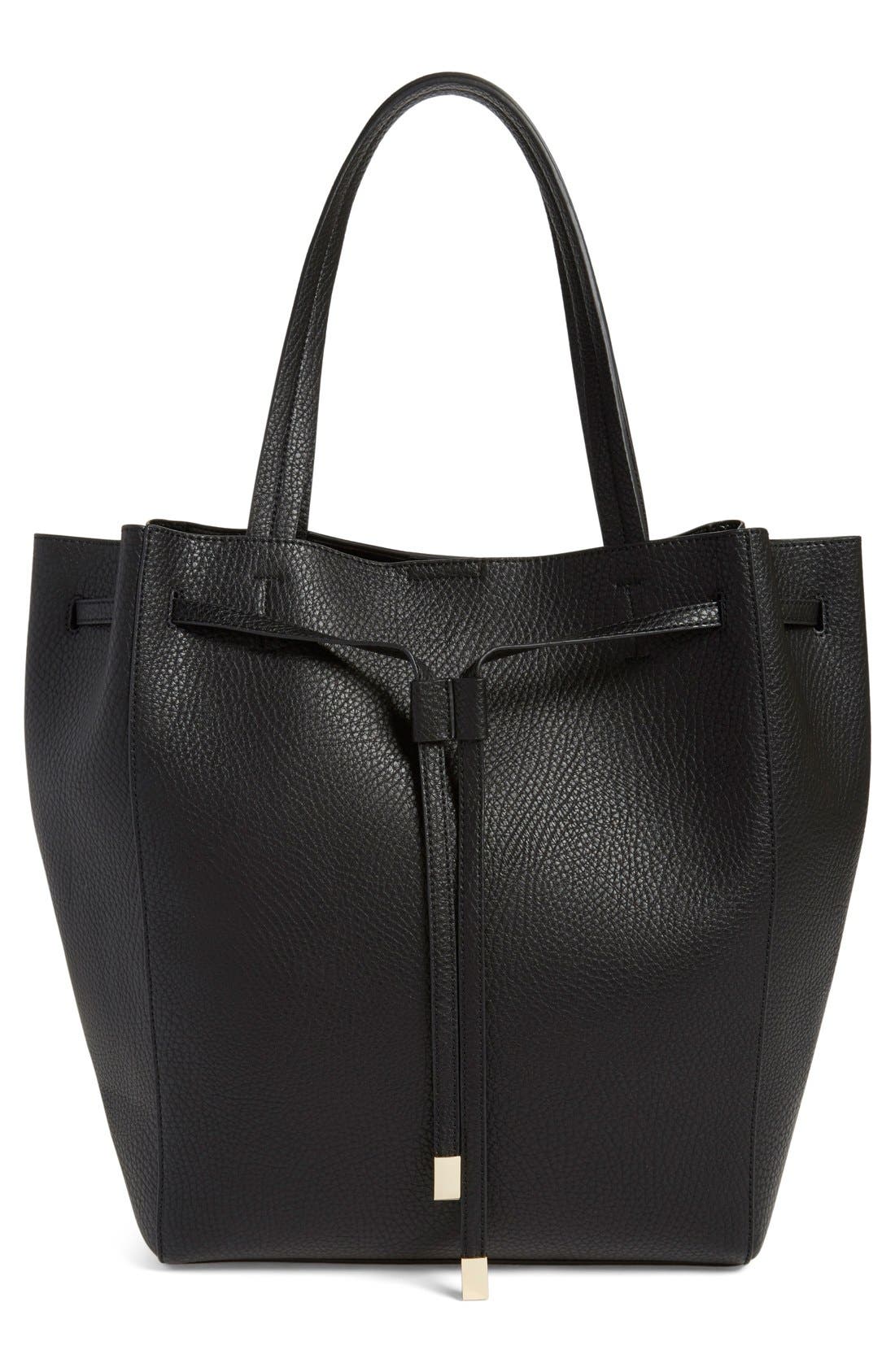 BP. Faux Leather Drawstring Tote, Main, color, 