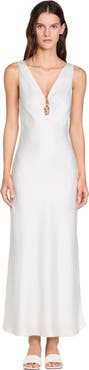 SANDRO Jewel satin-effect maxi dress