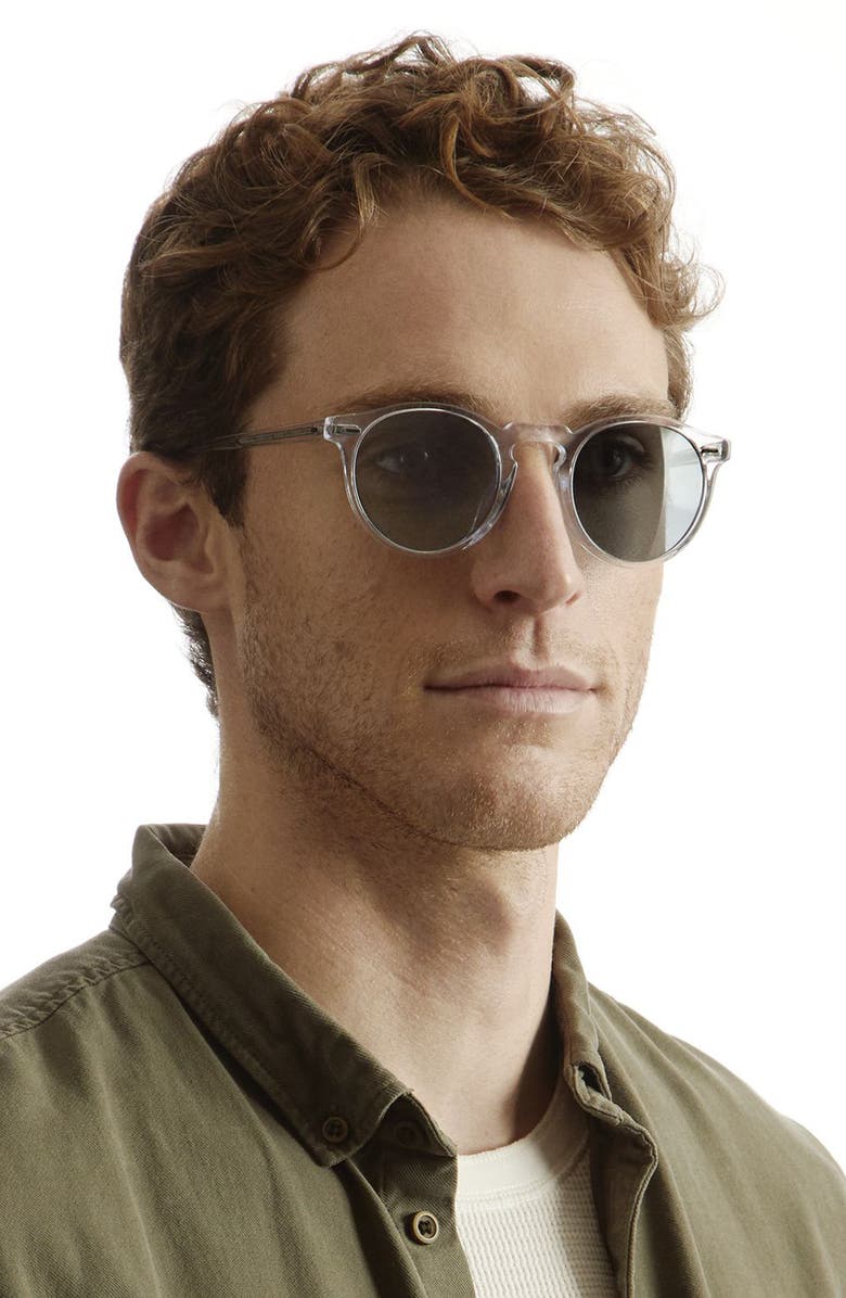 Oliver Peoples Gregory Peck 47mm Retro Sunglasses, Alternate, color, Crystal / Crystal Indigo Photochromic