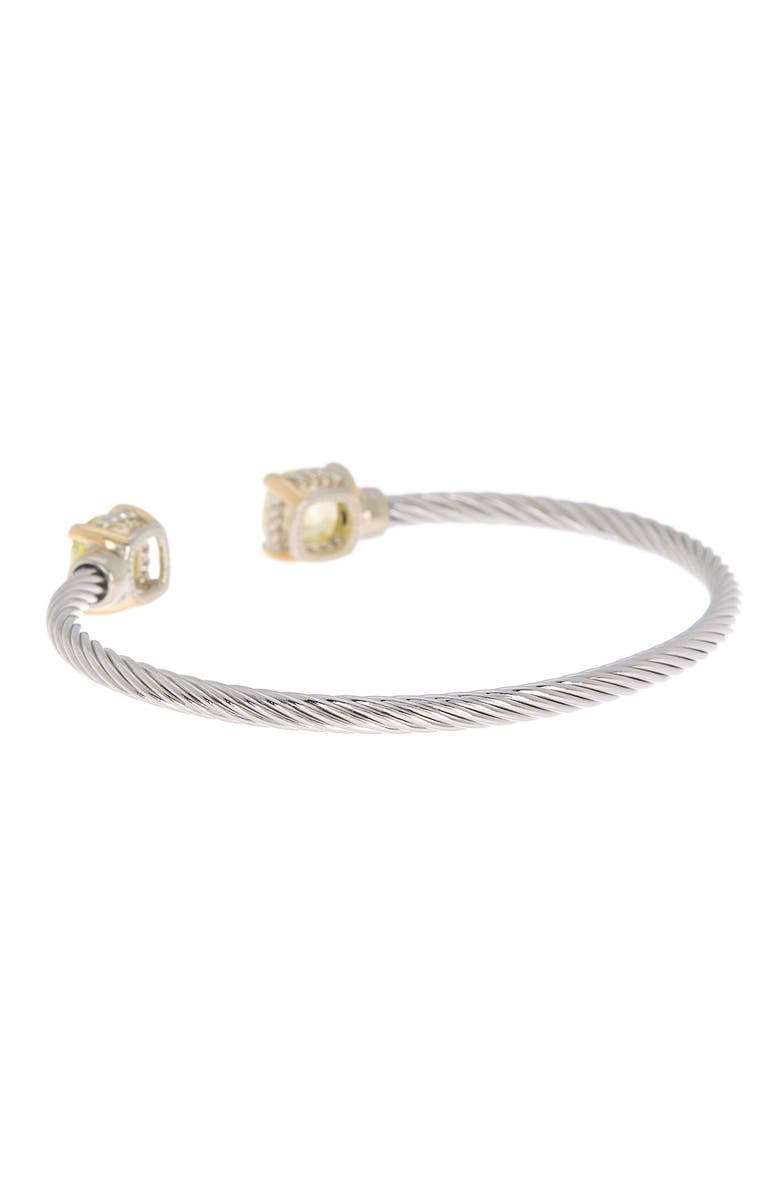 Juvell Twisted Cable Green Peridot Cuff Bracelet, Alternate, color, 