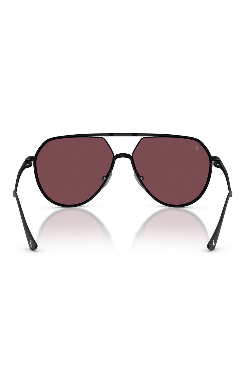 59mm Pilot Sunglasses, Alternate, color, MATTE BLACK / RED