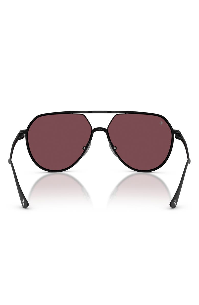Ferrari 59mm Pilot Sunglasses, Alternate, color, Matte Black / Red