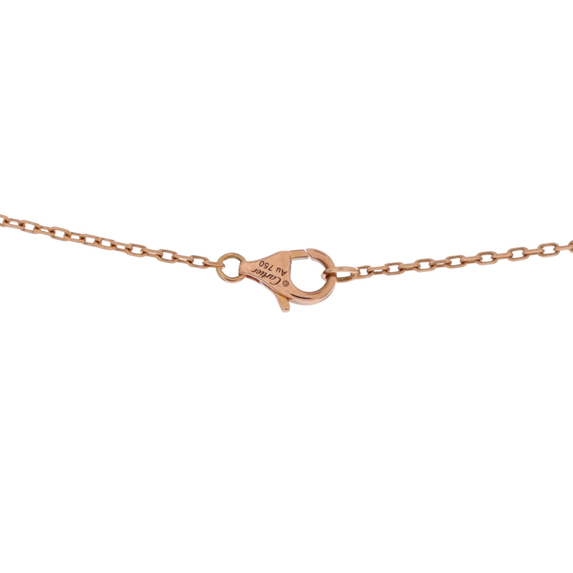 Double C de Cartier Pendant Necklace 18K Rose Gold with Diamonds, Alternate, color, Metallic Gold