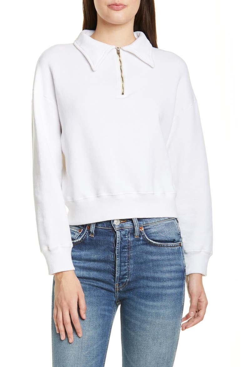 '70s Half Zip Sweatshirt, Main, color, OFF-WHITE