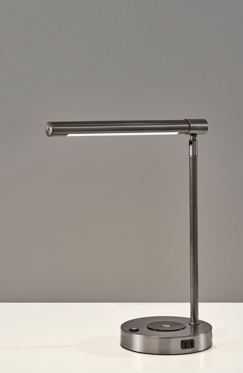 ADESSO LIGHTING DAX LED Wireless Charging Desk Lamp, Alternate, color, Brushed Steel