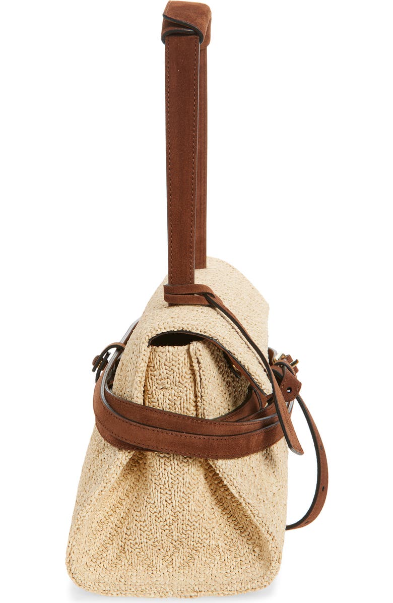 Moschino Tie Me East/West Shoulder Bag, Alternate, color, 10A Natural/ Coffee