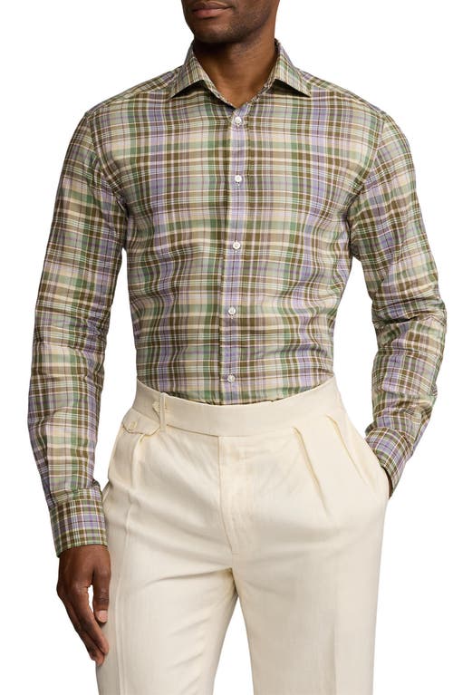 Ralph Lauren Men's Plaid Twill Shirt In Green Multi