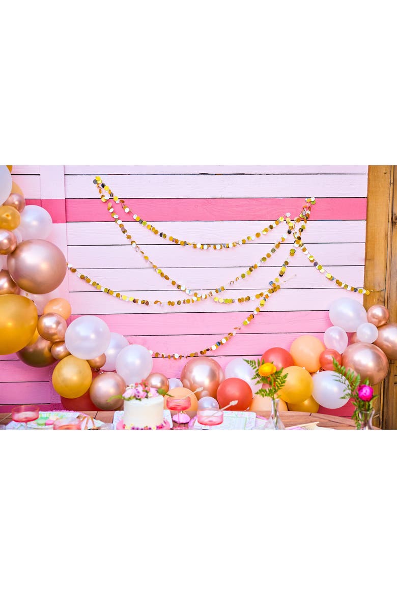 Metallic Silver and Gold Confetti Garland - 12 Foot Foil Dot Strand for Birthday, Holiday, and Wedding Backdrop Décor, Alternate, color, Multicolor