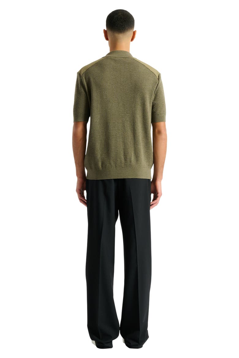 Vintage Utility ribbed knit polo, Alternate, color, khaki