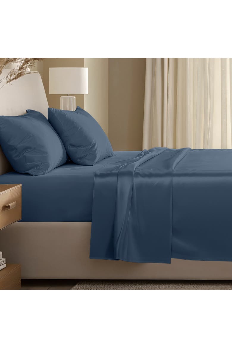 400 Thread Count Organic Cotton Sateen Sheet Set, Alternate, color, Bering Sea