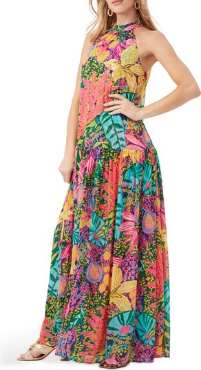 Cowl Neck Fit & Flare Dress