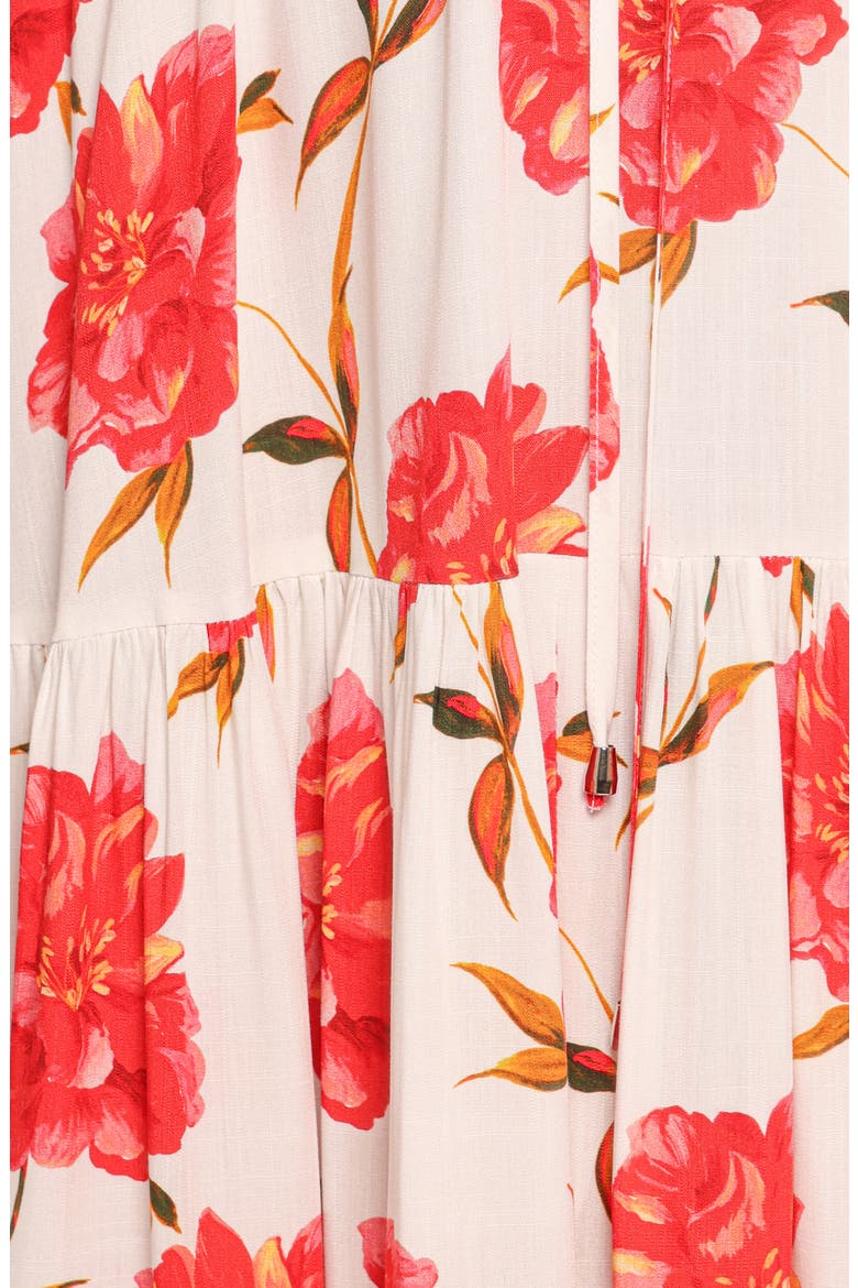 Kelda Floral Tiered Maxi Dress, Alternate, color, RED FLORAL