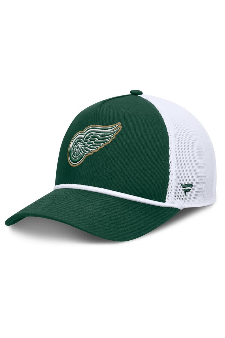 Men's Fanatics Green/White Detroit Red Wings Bermuda A-Frame Adjustable Hat, Main, color, Green