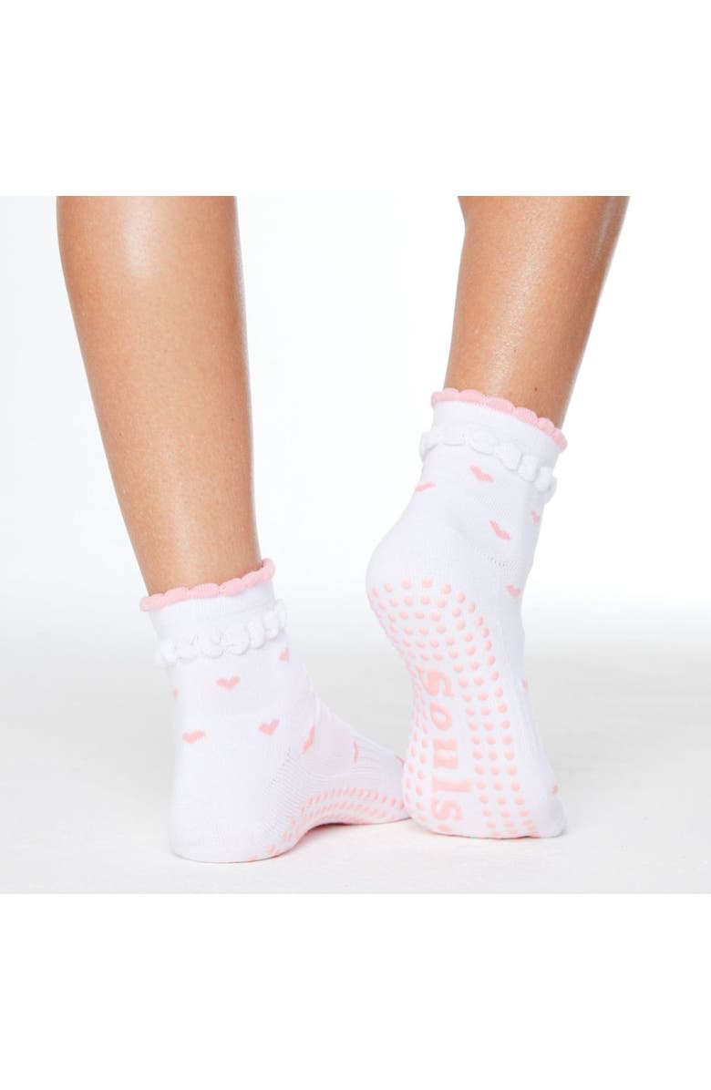 Souls. Ruffle Hearts Ankle Grip Socks, Alternate, color, White