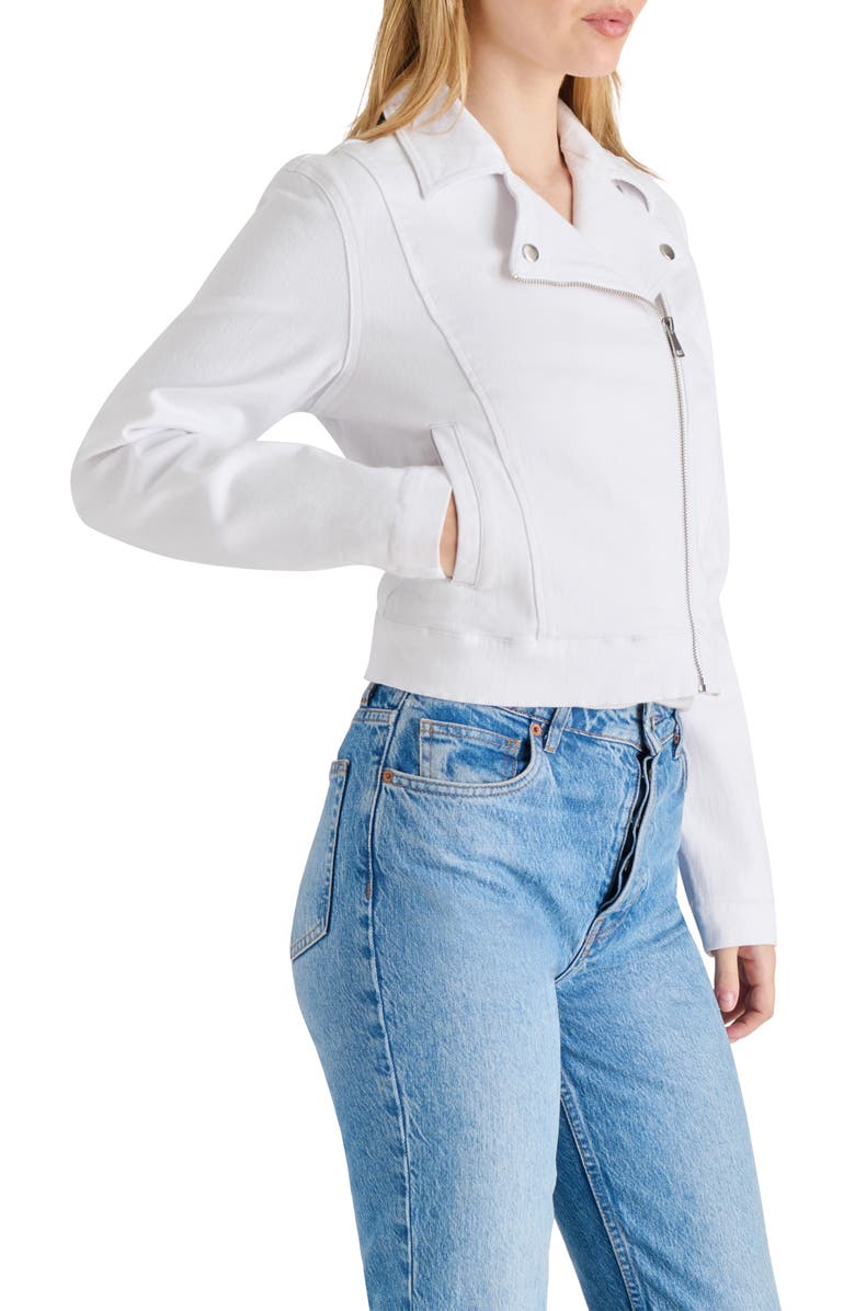 Steve Madden Denim Moto Jacket, Alternate, color, 