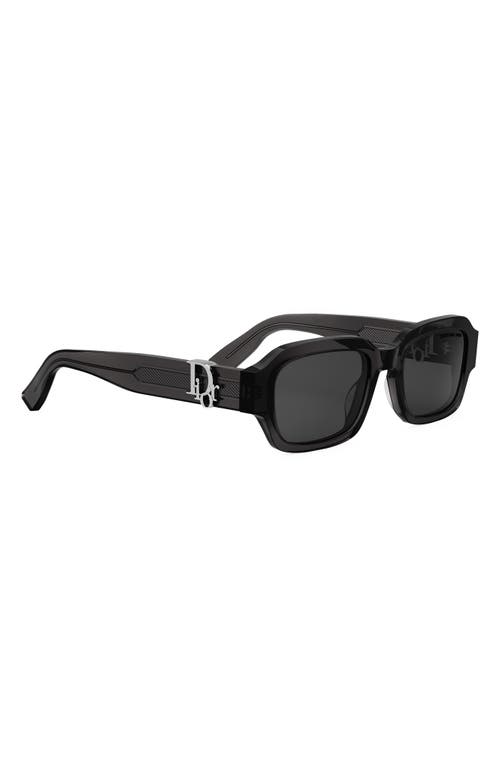 Dior Oblique S2i 52mm Rectangular Sunglasses In Gray
