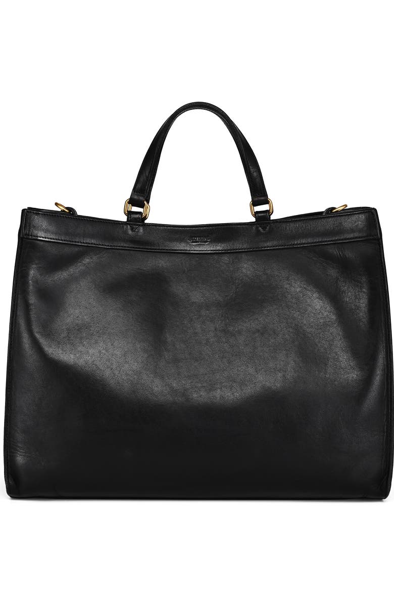 OLD TREND Ixia Genuine Leather Jet Set Travel Tote, Alternate, color, Black