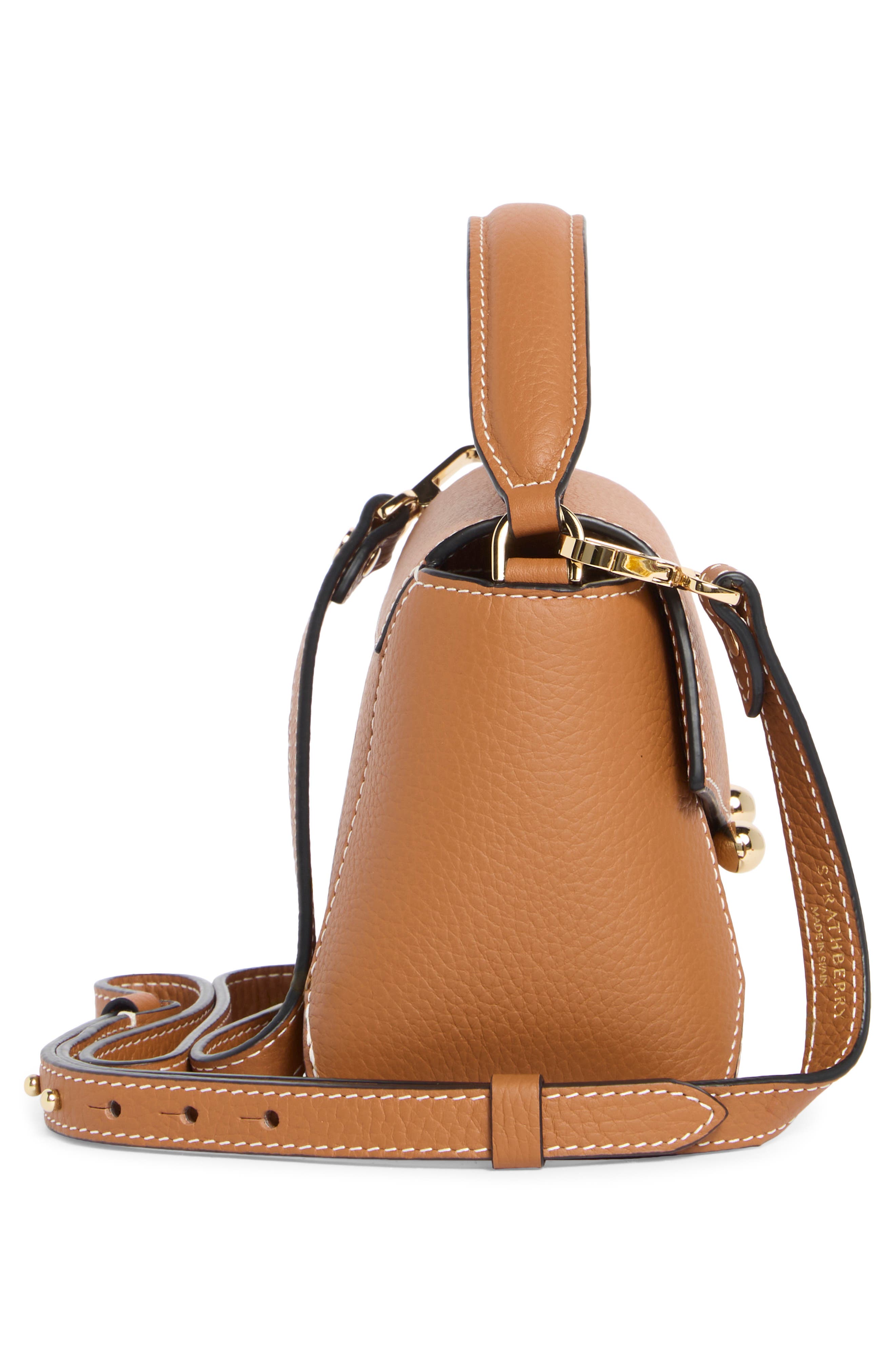 Strathberry Nano Mosaic Grained Leather Top Handle Bag, Alternate, color, 