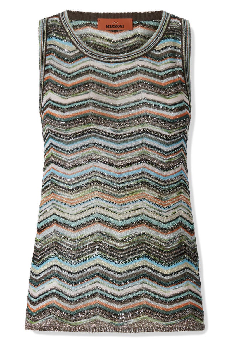 Sequin Metallic Jacquard Sleeveless Sweater, Alternate, color, BLACK MULTI