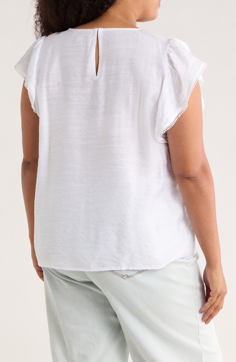 PHILOSOPHY REPUBLIC CLOTHING V-Neck Flutter Sleeve Top, Alternate, color, White