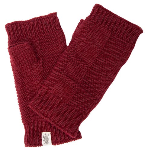 Nirvanna Designs Checkered Handwarmers in Burgundy at Nordstrom