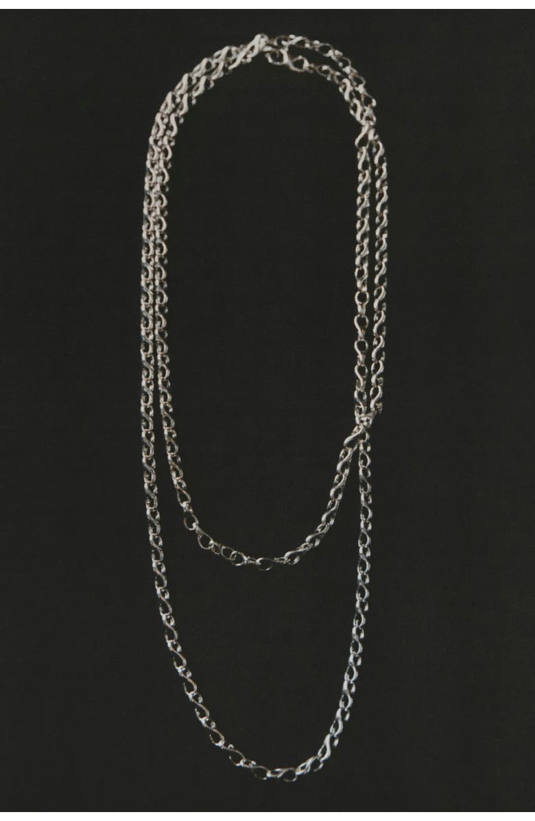 COS Teardrop-link Long Chain Necklace, Alternate, color, Silver