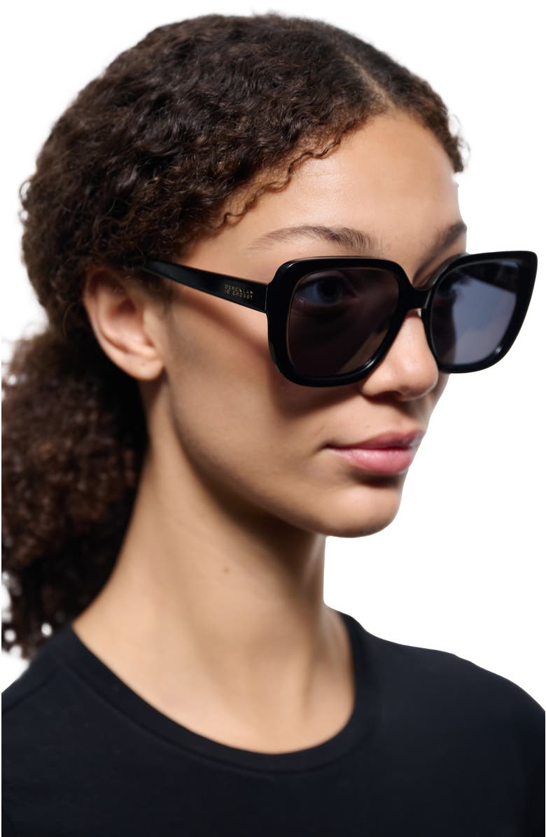 Derek Lam 10 Crosby River Sunglasses, Alternate, color, Black