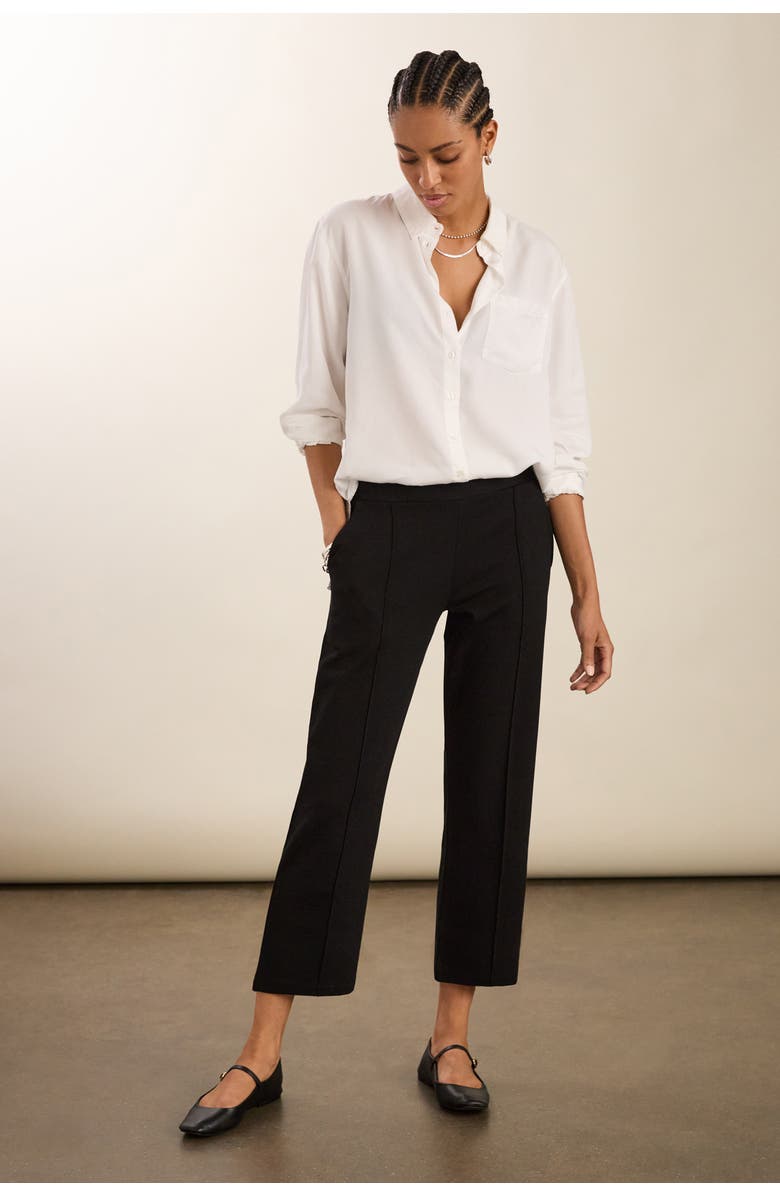 Baukjen Ebru Ponte Straight Leg Crop Trousers, Alternate, color, Caviar Black