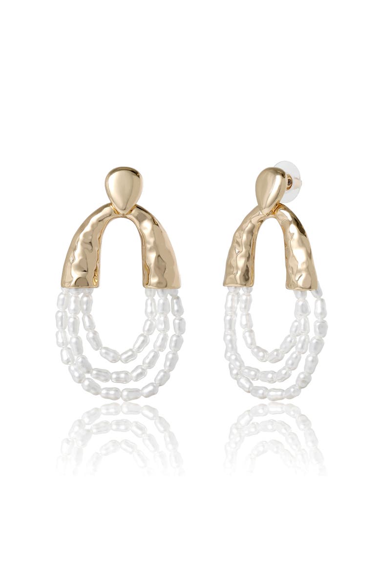Pear Hoop Earrings, Main, color, Gold